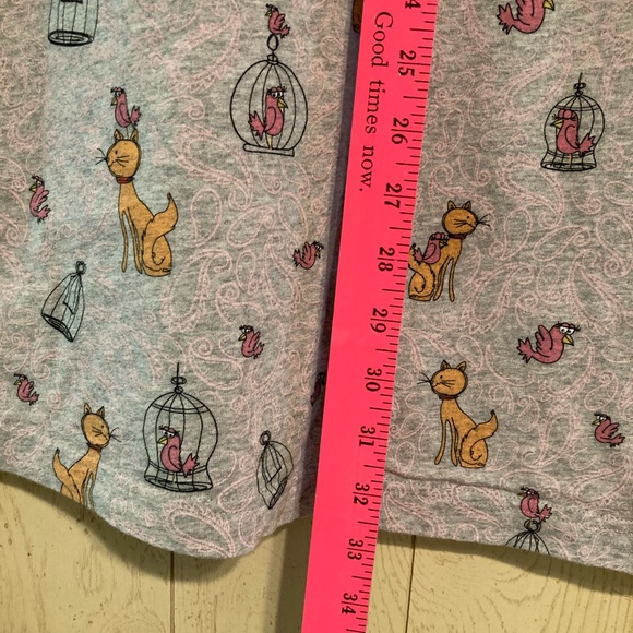 S/2 Gray Cat Print Nightgowns, SMALL, NEW - Picture 7 of 15